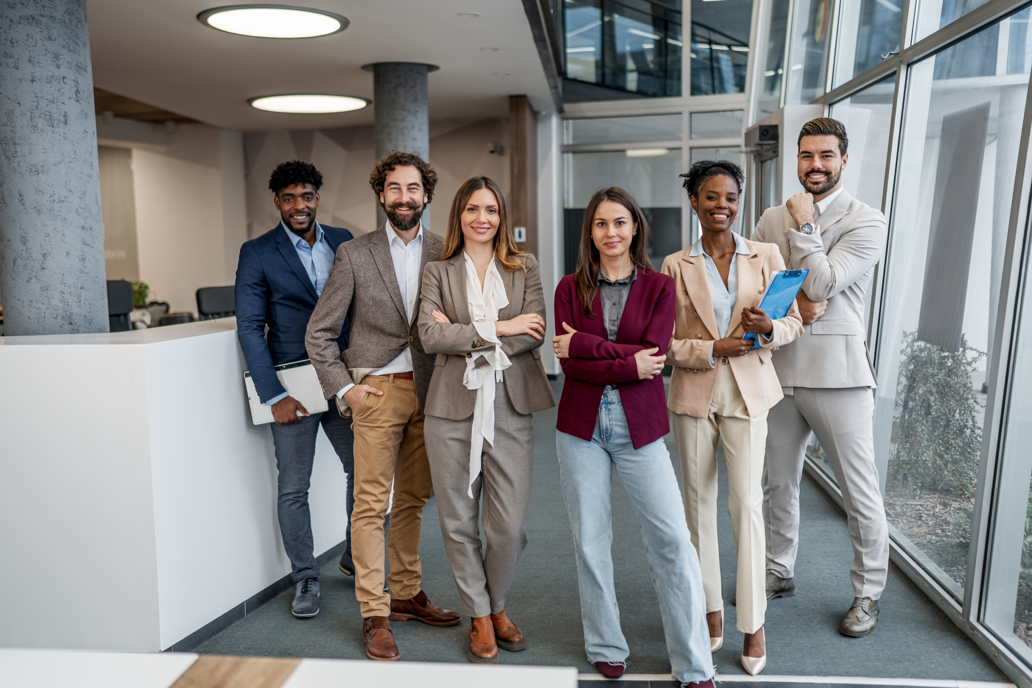 Real estate agent with clients
